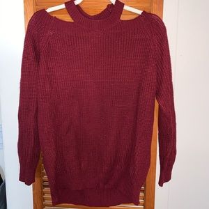 Off the shoulder halter sweater